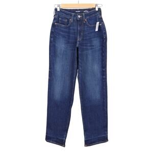 NWT Old Navy High Rise Curvy OG Loose Denim Jeans Medium Wash Blue Size 0